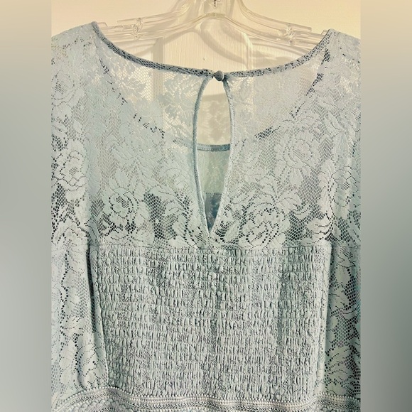 Torrid Blue Lace Midi Handkerchief Dress - 3 - Picture 4 of 7